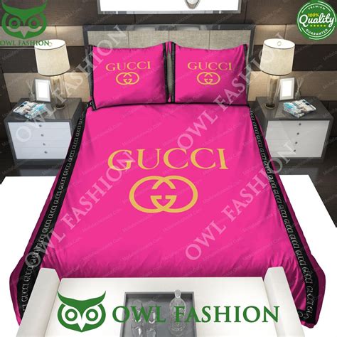 pink gucci bed set|Gucci bed set.